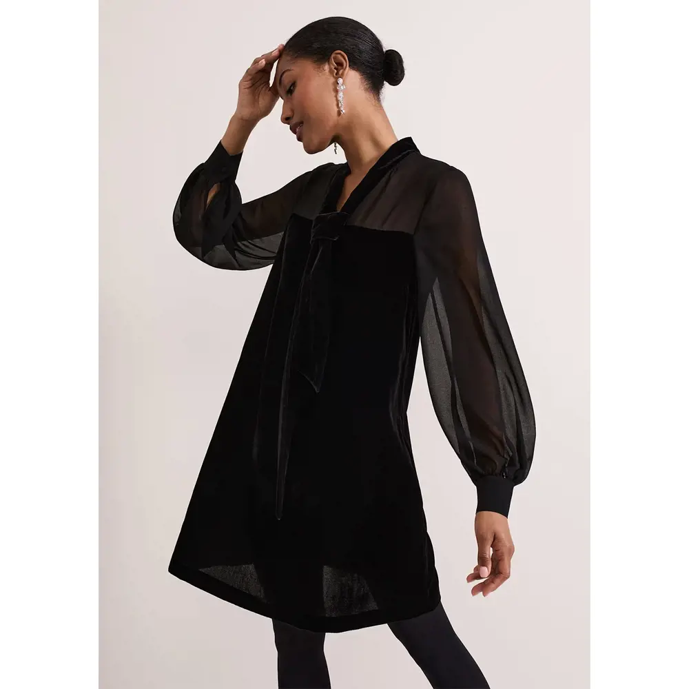 Phase Eight Black Velvet Dress